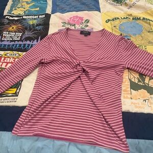 OVS Pink Striped Long Sleeve Top